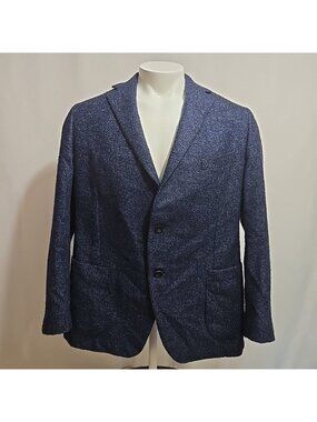 Samuelsohn Loro Piana Alpaca Blazer Mens 43 R Blue Semi-Unlined Working Cuffs